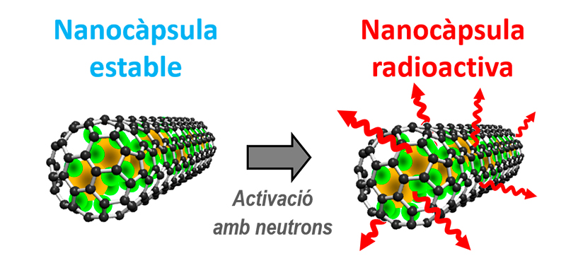 Activació de la nanocàpsula estable. Imatge: ICMAB-CSIC.