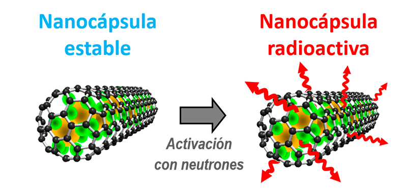 Activación de la nanocápsula estable. Imagen: ICMAB-CSIC.