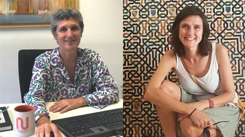 Anna Roig (esquerra) i Mariona Coll, investigadores del ICMAB-CSIC. 