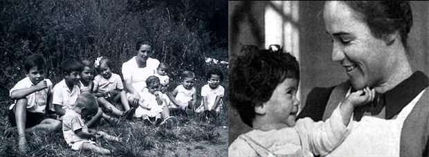 Elisabeth Eidenbenz a la Maternitat d'Elna. 