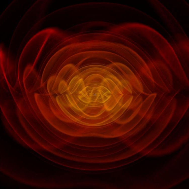Si poguessim veure amb els nostres ulls les ones gravitacionals, els científics creuen que les veuriem així. Imatge: NASA. 