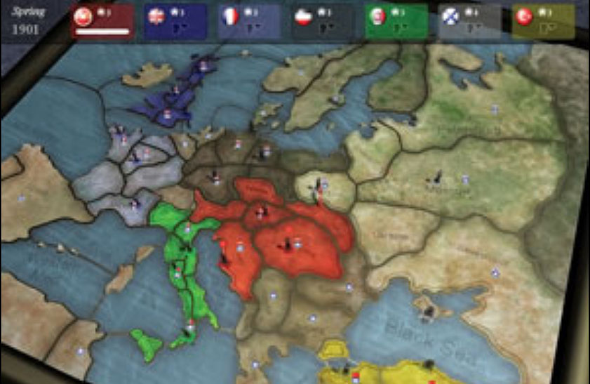 Tablero del juego Diplomacy en versión electrónica. Imagen: Wikipedia.