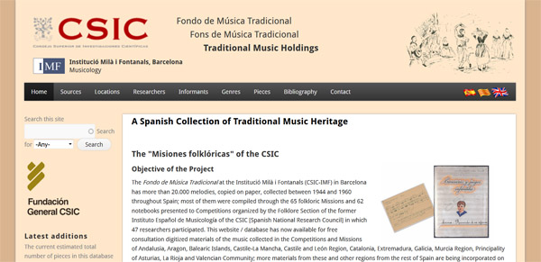 El fondo se puede consultar en la web http://musicatradicional.eu