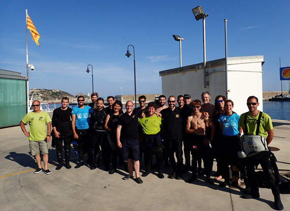 Foto de grup dels participants en la acció pilot (autor foto: Joaquim Garrabou)