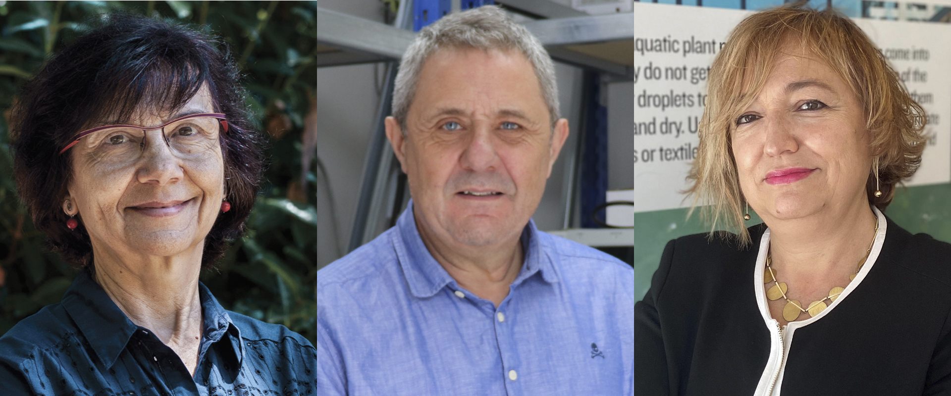 De izquierda a derecha, los investigadores Carme Torras, Xavier Querol y Laura Lechuga.